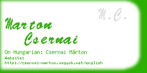marton csernai business card