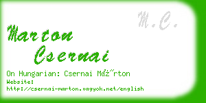 marton csernai business card